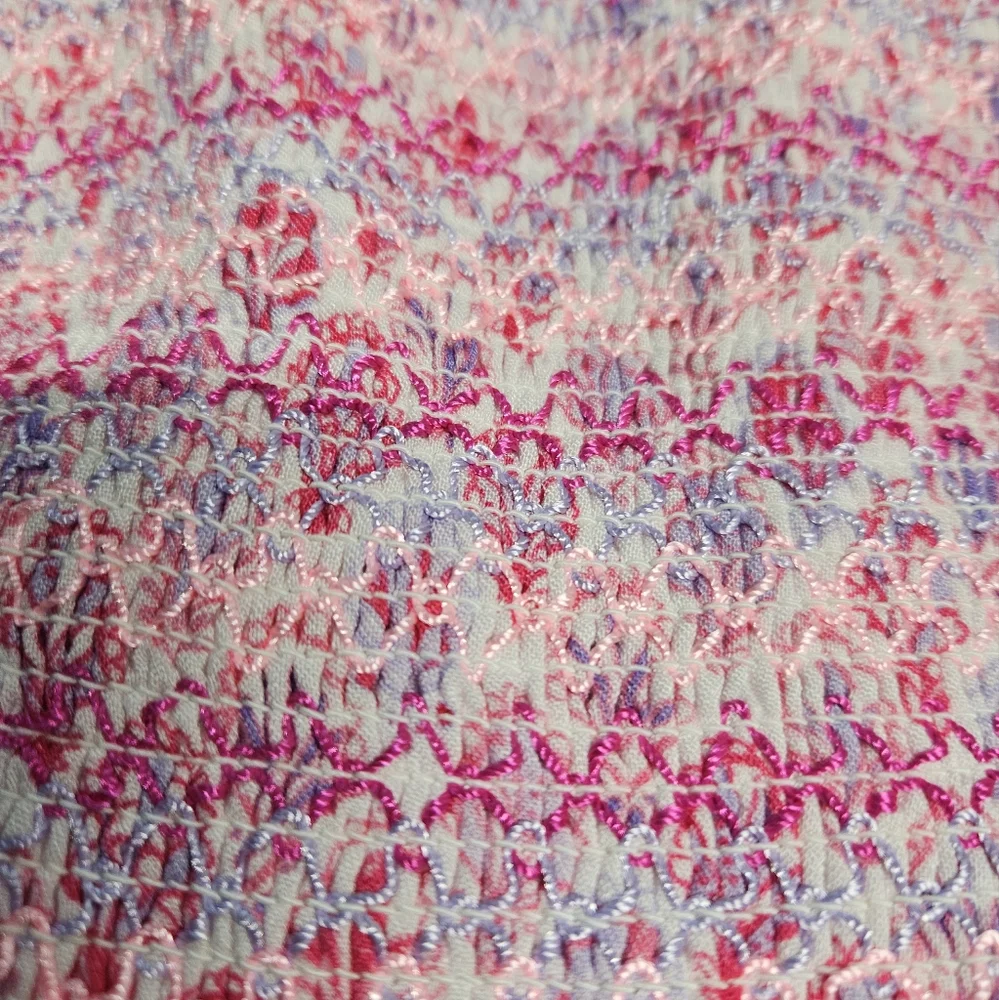 EGG New York Sirena Dress Pink Shell Print Girls 7 Smocked Front Pullover New